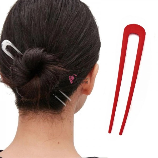 Accesoriu de par modern Japonez pentru cocuri din metal JPN00BB Rosie